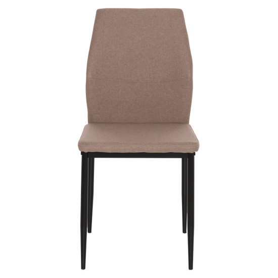 ΚΑΡΕΚΛΑ ΤΡΑΠΕΖΑΡΙΑΣ DIAZ HM18346.04 ΜΠΕΖ ΥΦΑΣΜΑ-ΜΕΤΑΛΛΙΚΑ ΠΟΔΙΑ ΜΑΥΡΑ 43x52x87Υεκ. - 4τεμ **