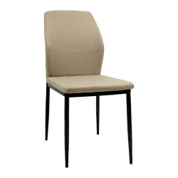 ΚΑΡΕΚΛΑ ΤΡΑΠΕΖΑΡΙΑΣ DIAZ HM18346.04 ΜΠΕΖ ΥΦΑΣΜΑ-ΜΕΤΑΛΛΙΚΑ ΠΟΔΙΑ ΜΑΥΡΑ 41,5x52x87Υεκ. - 4τεμ **