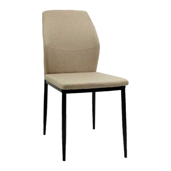 ΚΑΡΕΚΛΑ ΤΡΑΠΕΖΑΡΙΑΣ DIAZ HM18346.04 ΜΠΕΖ ΥΦΑΣΜΑ-ΜΕΤΑΛΛΙΚΑ ΠΟΔΙΑ ΜΑΥΡΑ 41,5x52x87Υεκ. - 4τεμ **