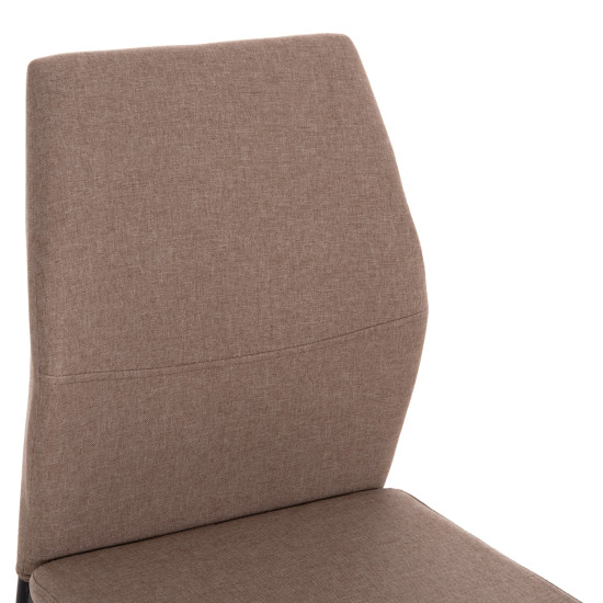 ΚΑΡΕΚΛΑ ΤΡΑΠΕΖΑΡΙΑΣ DIAZ HM18346.04 ΜΠΕΖ ΥΦΑΣΜΑ-ΜΕΤΑΛΛΙΚΑ ΠΟΔΙΑ ΜΑΥΡΑ 43x52x87Υεκ. - 4τεμ **