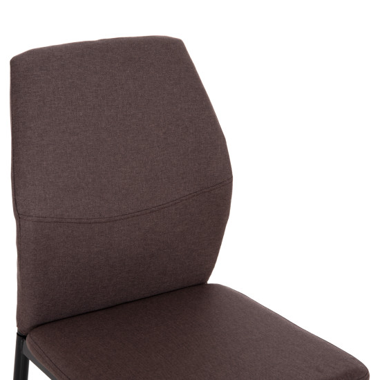 ΚΑΡΕΚΛΑ ΤΡΑΠΕΖΑΡΙΑΣ DIAZ HM18346.03 ΚΑΦΕ ΥΦΑΣΜΑ-ΜΕΤΑΛΛΙΚΑ ΠΟΔΙΑ ΜΑΥΡΑ 43x52x87Υεκ. - 4τεμ **