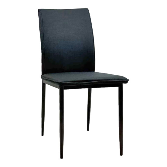 ΚΑΡΕΚΛΑ ΤΡΑΠΕΖΑΡΙΑΣ PERKY HM18347.02 ΜΑΥΡΟ ΥΦΑΣΜΑ & ΜΕΤΑΛΛΙΚΑ ΠΟΔΙΑ 42x58x89,5Υεκ - 4τεμ **