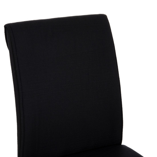 ΚΑΡΕΚΛΑ ΤΡΑΠΕΖΑΡΙΑΣ PERKY HM18347.02 ΜΑΥΡΟ ΥΦΑΣΜΑ & ΜΕΤΑΛΛΙΚΑ ΠΟΔΙΑ 44x60x87Υεκ - 4τεμ **