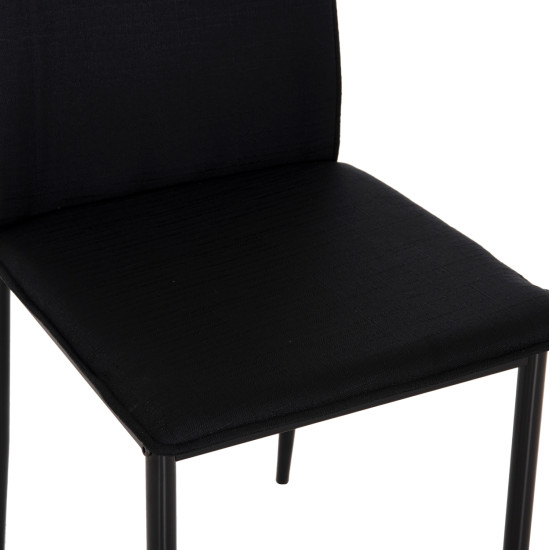 ΚΑΡΕΚΛΑ ΤΡΑΠΕΖΑΡΙΑΣ PERKY HM18347.02 ΜΑΥΡΟ ΥΦΑΣΜΑ & ΜΕΤΑΛΛΙΚΑ ΠΟΔΙΑ 44x60x87Υεκ - 4τεμ **