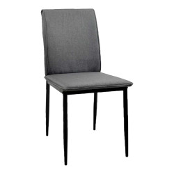 ΚΑΡΕΚΛΑ ΤΡΑΠΕΖΑΡΙΑΣ PERKY HM18347.01 ΓΚΡΙ ΥΦΑΣΜΑ-ΜΕΤΑΛ. ΠΟΔΙΑ ΜΑΥΡΑ 42x58x89,5Υεκ - 4τεμ **