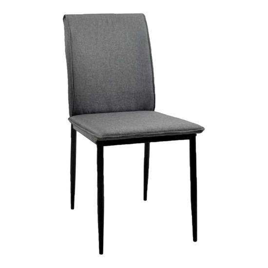 ΚΑΡΕΚΛΑ ΤΡΑΠΕΖΑΡΙΑΣ PERKY HM18347.01 ΓΚΡΙ ΥΦΑΣΜΑ-ΜΕΤΑΛ. ΠΟΔΙΑ ΜΑΥΡΑ 42x58x89,5Υεκ - 4τεμ **