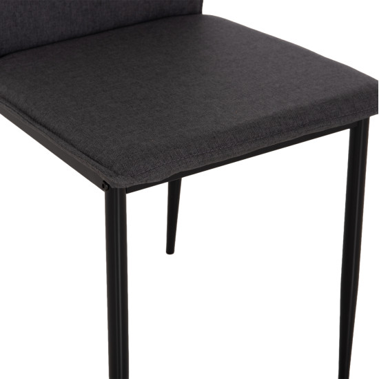 ΚΑΡΕΚΛΑ ΤΡΑΠΕΖΑΡΙΑΣ PERKY HM18347.01 ΓΚΡΙ ΥΦΑΣΜΑ-ΜΕΤΑΛ. ΠΟΔΙΑ ΜΑΥΡΑ 44x60x87Υεκ - 4τεμ **