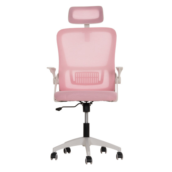 Καρεκλα γραφειου blazer hm1205.04 ροζ mesh-λευκοσ σκελετοσ 60x58x110-130υεκ. **