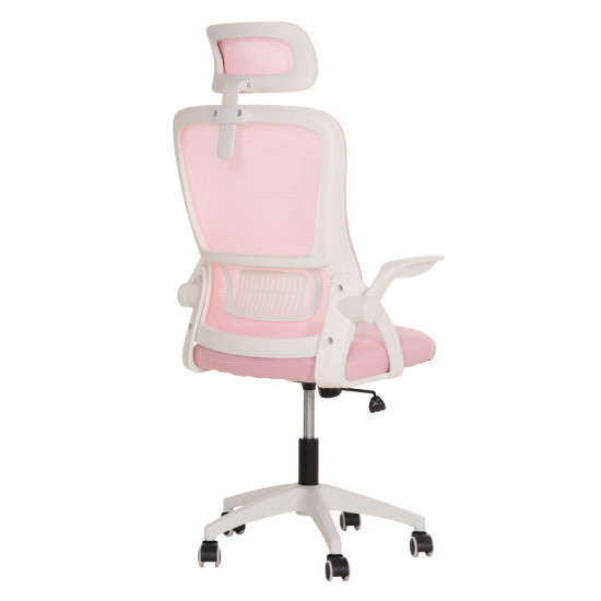 Καρεκλα γραφειου blazer hm1205.04 ροζ mesh-λευκοσ σκελετοσ 60x58x110-130υεκ. **