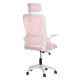 Καρεκλα γραφειου blazer hm1205.04 ροζ mesh-λευκοσ σκελετοσ 60x58x110-130υεκ. **