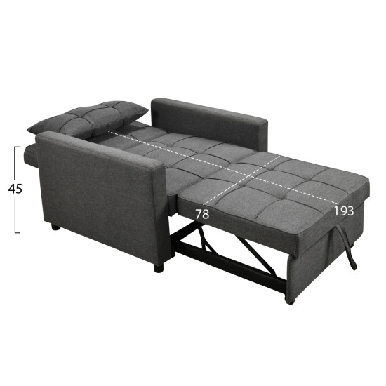 Πολυθρονα-κρεβατι mero hm3306.01 γκρι υφασμα 98x85x88υεκ. ** Πολυθρονα-κρεβατι mero hm3306.01 γκρι υφασμα 98x85x88υεκ. **