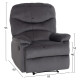 Πολυθρονα relax braylen hm3298.01 γκρι βελουδο 85x90x95υεκ. **