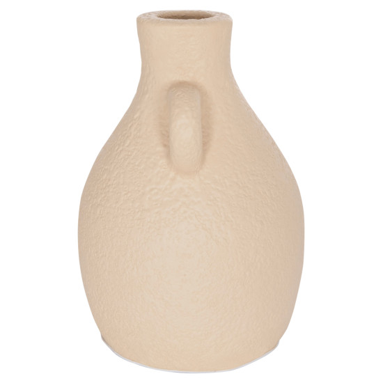 Επιτραπεζιο διακοσμητικο βαζο decant hm4667.02l τερακοτα σε κρεμ--φ14x21υεκ. **