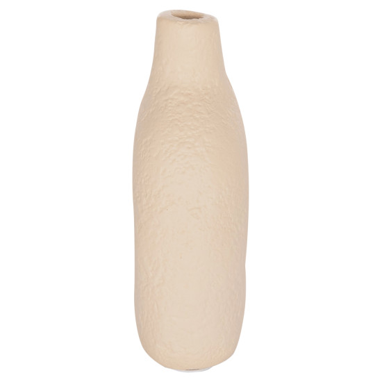 Επιτραπεζιο διακοσμητικο βαζο decant hm4667.02μ τερακοτα σε κρεμ--17x6.5x20υεκ. **