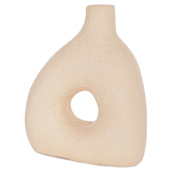 Επιτραπεζιο διακοσμητικο βαζο decant hm4667.02μ τερακοτα σε κρεμ--17x6.5x20υεκ. **