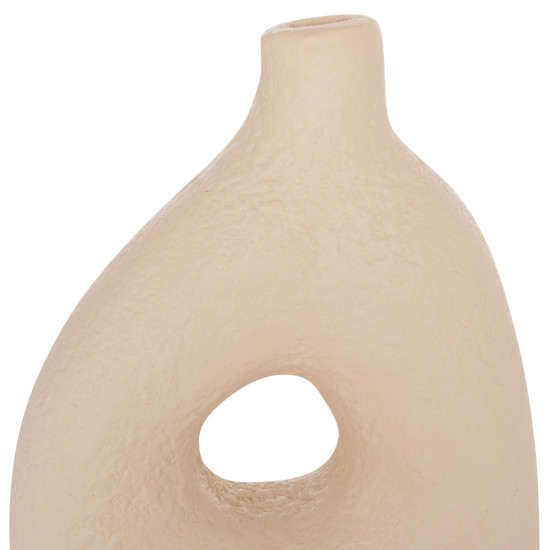 Επιτραπεζιο διακοσμητικο βαζο decant hm4667.02μ τερακοτα σε κρεμ--17x6.5x20υεκ. **