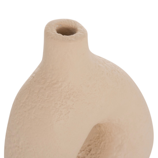 Επιτραπεζιο διακοσμητικο βαζο decant hm4667.02μ τερακοτα σε κρεμ--17x6.5x20υεκ. **