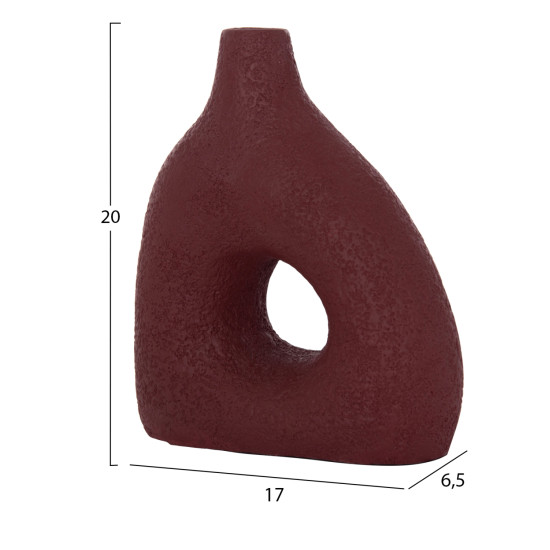 Επιτραπεζιο διακοσμητικο βαζο decant hm4667.06μ τερακοτα σε βυσσινι--17x6.5x20υεκ. **