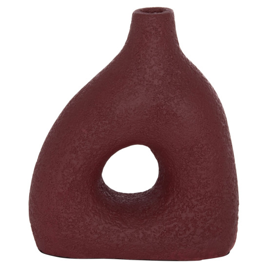 Επιτραπεζιο διακοσμητικο βαζο decant hm4667.06μ τερακοτα σε βυσσινι--17x6.5x20υεκ. **