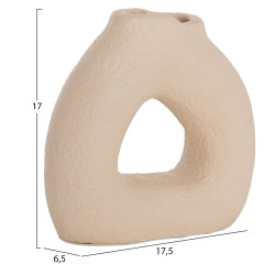 Επιτραπεζιο διακοσμητικο βαζο decant hm4667.02s τερακοτα σε κρεμ--17.5x6.5x17υεκ. **