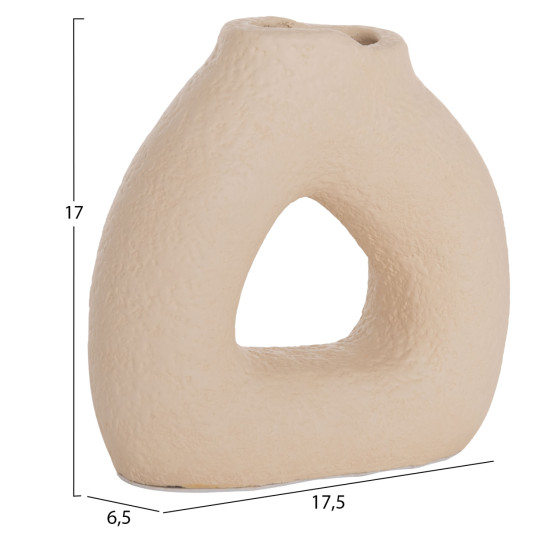 Επιτραπεζιο διακοσμητικο βαζο decant hm4667.02s τερακοτα σε κρεμ--17.5x6.5x17υεκ. **