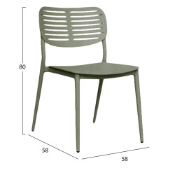 Καρεκλα τραπεζαριασ hilliard hm6645.07 αλουμινιο olive green 46x54x78υεκ **