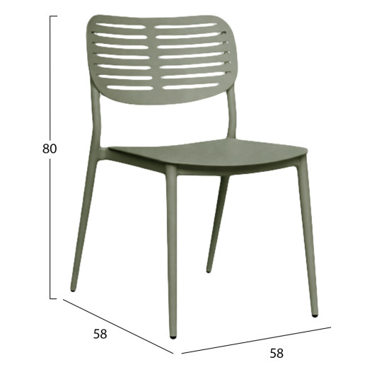 Καρεκλα τραπεζαριασ hilliard hm6645.07 αλουμινιο olive green 46x54x78υεκ **