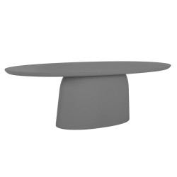 Τραπεζι τραπεζαριασ οβαλ breccan hm6578.01 γκρι fiber cement 160x100x75υεκ **