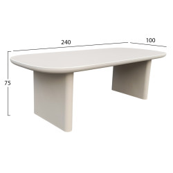 Τραπεζι τραπεζαριασ azami hm6600.02 μπεζ fiber cement 240x100x75υεκ. **