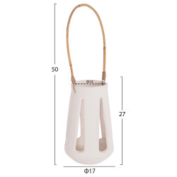 Επιτραπεζιο φαναρι erantyl hm4696.02l λευκο fiber cement & χερουλι rattan φ17x27yεκ. **