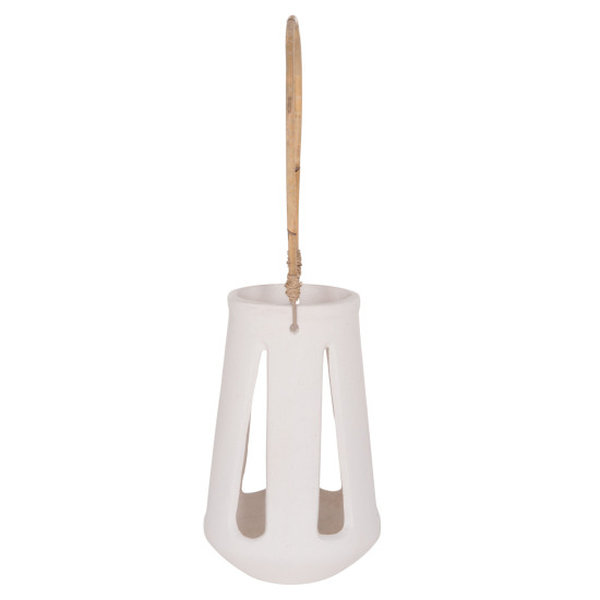 Επιτραπεζιο φαναρι erantyl hm4696.02l λευκο fiber cement & χερουλι rattan φ17x27yεκ. **