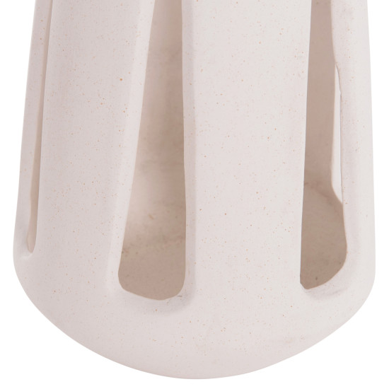 Επιτραπεζιο φαναρι erantyl hm4696.02l λευκο fiber cement & χερουλι rattan φ17x27yεκ. **