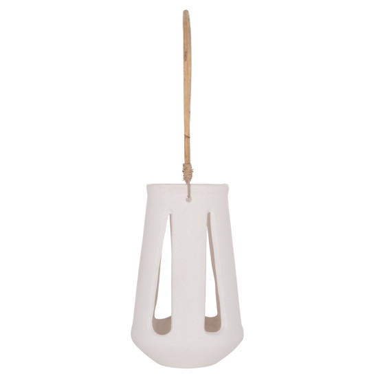 Επιτραπεζιο φαναρι erantyl hm4696.02l λευκο fiber cement & χερουλι rattan φ17x27yεκ. **