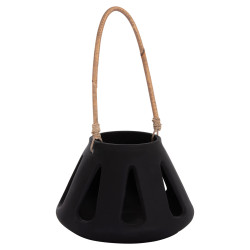 Επιτραπεζιο φαναρι erantyl hm4696.01s μαυρο fiber cement & χερουλι rattan φ25x17yεκ. **