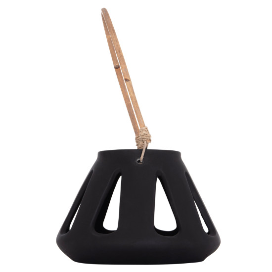 Επιτραπεζιο φαναρι erantyl hm4696.01s μαυρο fiber cement & χερουλι rattan φ25x17yεκ. **