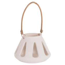 Επιτραπεζιο φαναρι erantyl hm4696.02s λευκο fiber cement & χερουλι rattan φ25x17yεκ. **