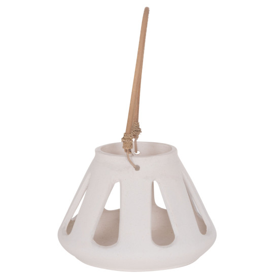 Επιτραπεζιο φαναρι erantyl hm4696.02s λευκο fiber cement & χερουλι rattan φ25x17yεκ. **