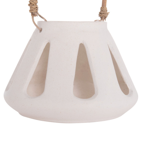 Επιτραπεζιο φαναρι erantyl hm4696.02s λευκο fiber cement & χερουλι rattan φ25x17yεκ. **