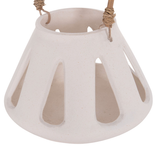 Επιτραπεζιο φαναρι erantyl hm4696.02s λευκο fiber cement & χερουλι rattan φ25x17yεκ. **