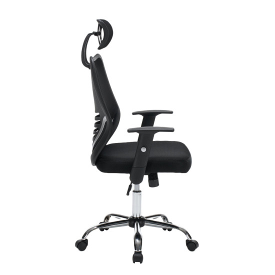 Καρεκλα γραφειου brief hm1206.01 μαυρο mesh--βαση χρωμιου 63x64x122υεκ. **