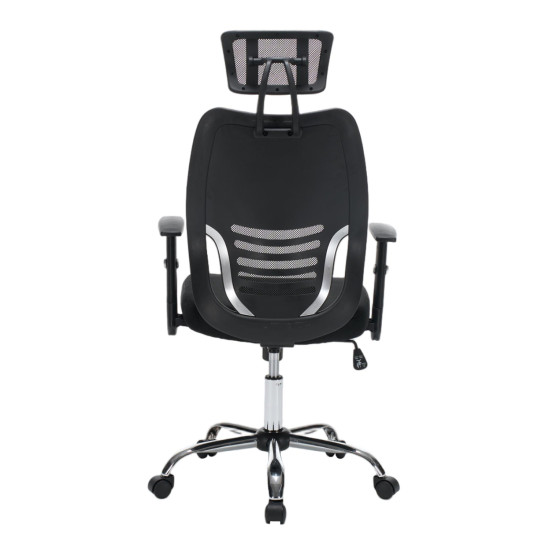 Καρεκλα γραφειου brief hm1206.01 μαυρο mesh--βαση χρωμιου 63x64x122υεκ. **