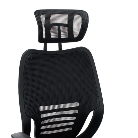 Καρεκλα γραφειου brief hm1206.01 μαυρο mesh--βαση χρωμιου 63x64x122υεκ. **