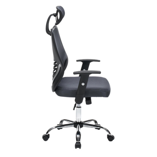 Καρεκλα γραφειου brief hm1206.02 γκρι mesh--βαση χρωμιου 63x64x122υεκ. **