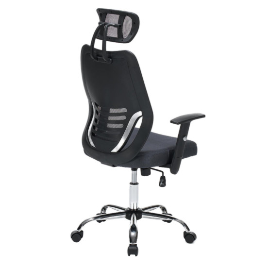 Καρεκλα γραφειου brief hm1206.02 γκρι mesh--βαση χρωμιου 63x64x122υεκ. **