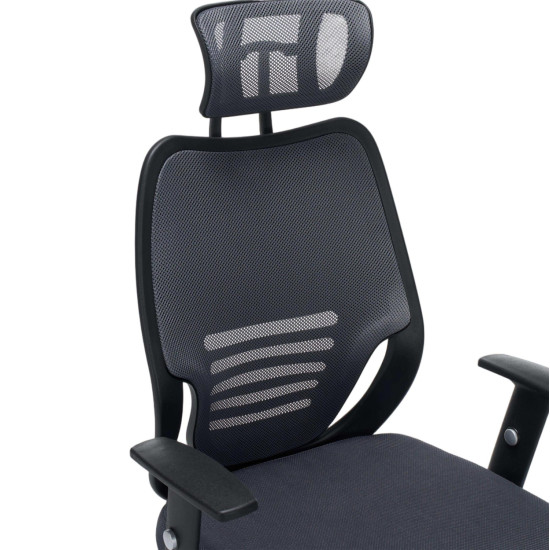 Καρεκλα γραφειου brief hm1206.02 γκρι mesh--βαση χρωμιου 63x64x122υεκ. **