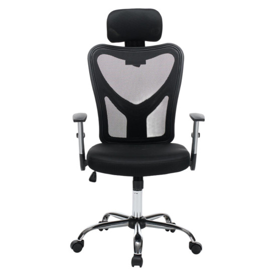 Καρεκλα γραφειου cuore hm1207.01 μαυροσ σκελετοσ-μαυρο mesh 63x61x125υεκ **