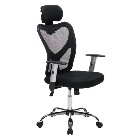 Καρεκλα γραφειου cuore hm1207.01 μαυροσ σκελετοσ-μαυρο mesh 63x61x125υεκ **