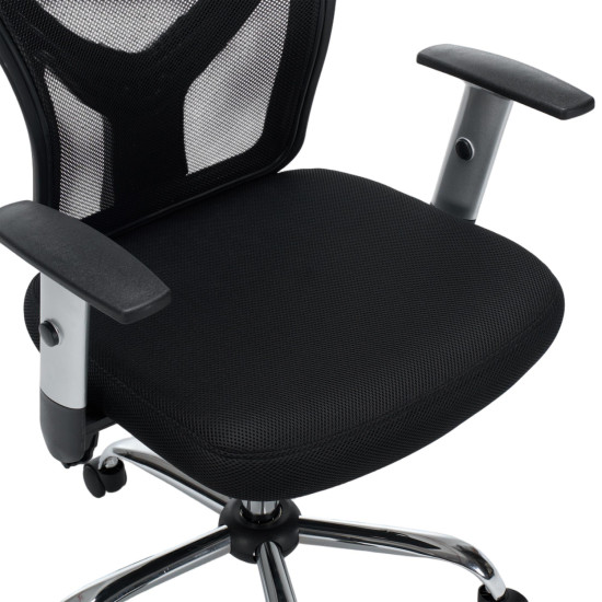 Καρεκλα γραφειου cuore hm1207.01 μαυροσ σκελετοσ-μαυρο mesh 63x61x125υεκ **