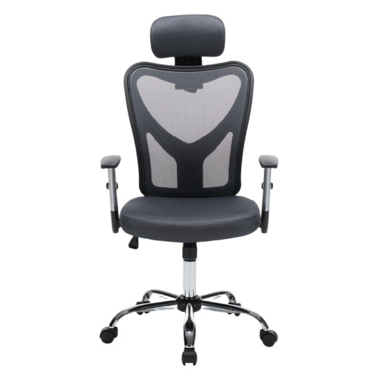 Καρεκλα γραφειου cuore hm1207.02 μαυροσ σκελετοσ-γκρι mesh 63x61x125υεκ **