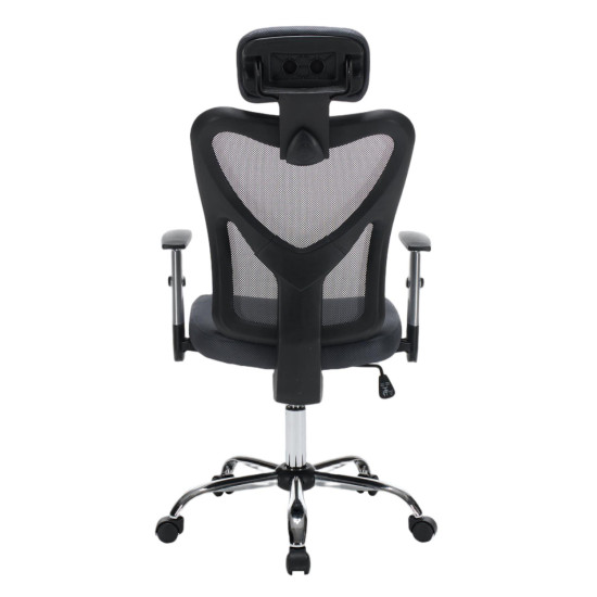 Καρεκλα γραφειου cuore hm1207.02 μαυροσ σκελετοσ-γκρι mesh 63x61x125υεκ **